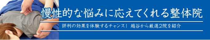 特集・慢性的な悩みに応えてくれる整体院